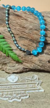 Preview: Halskette Blue Cateye Komplettansicht 4